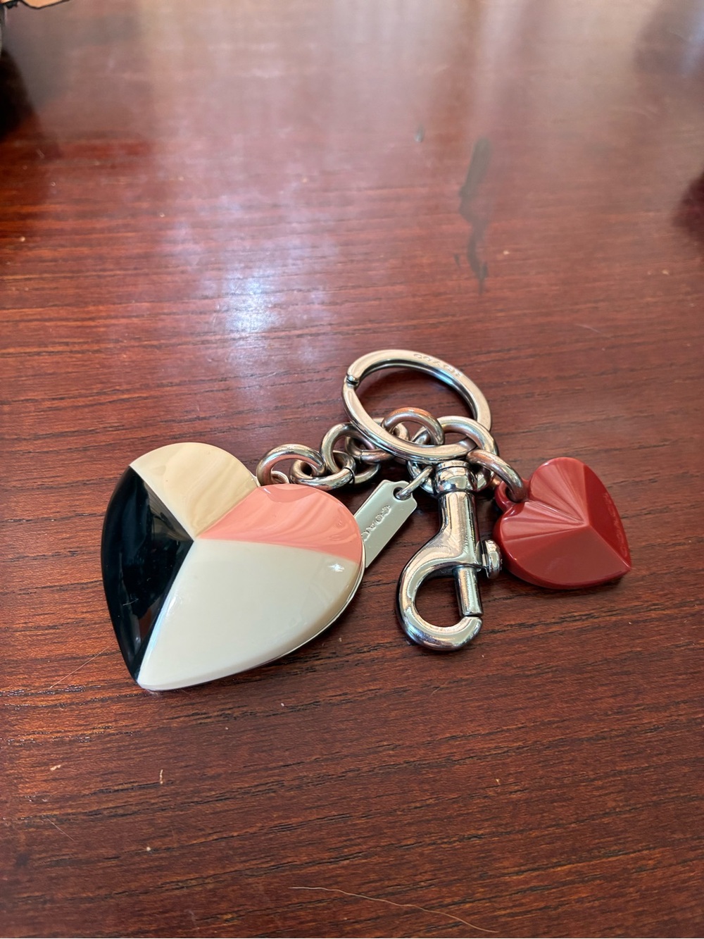 Coach Acrylic Heart Charm Key & Card Holder